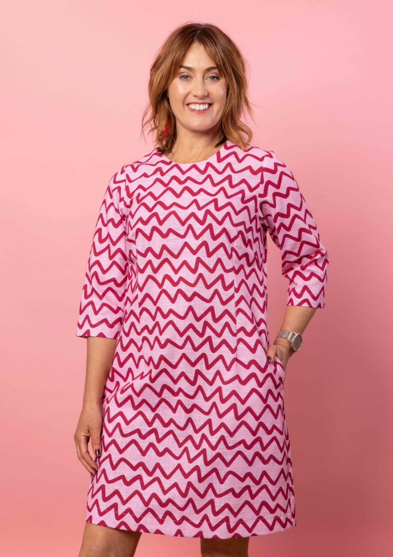 Aggie Dress - Raspberry Ziggy