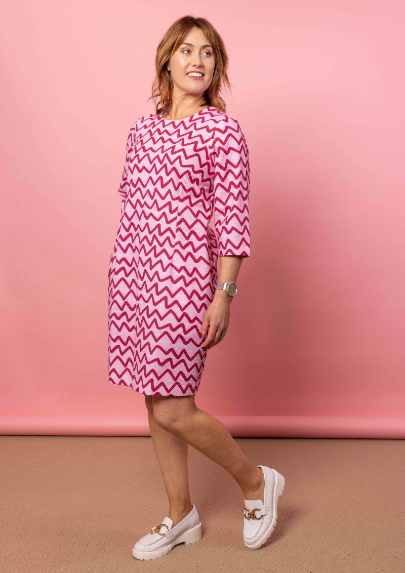 Aggie Dress - Raspberry Ziggy