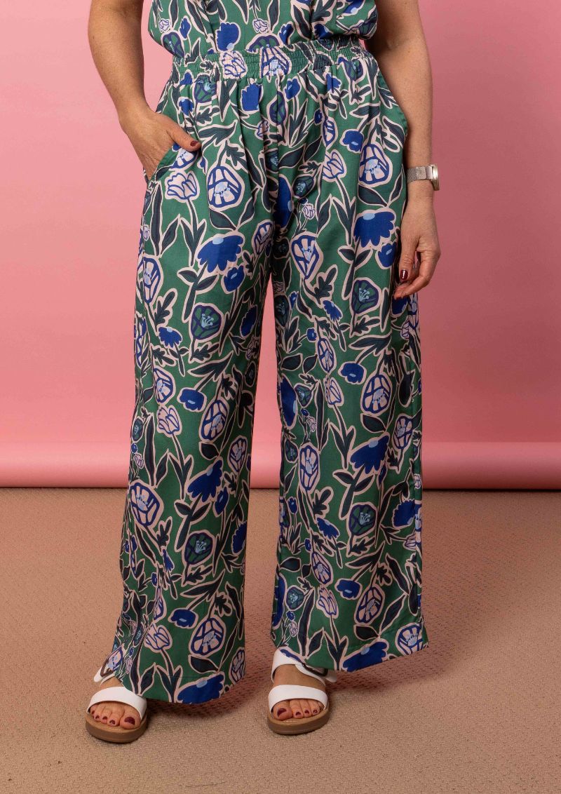 Solace Wide Leg Pant - Euni Green