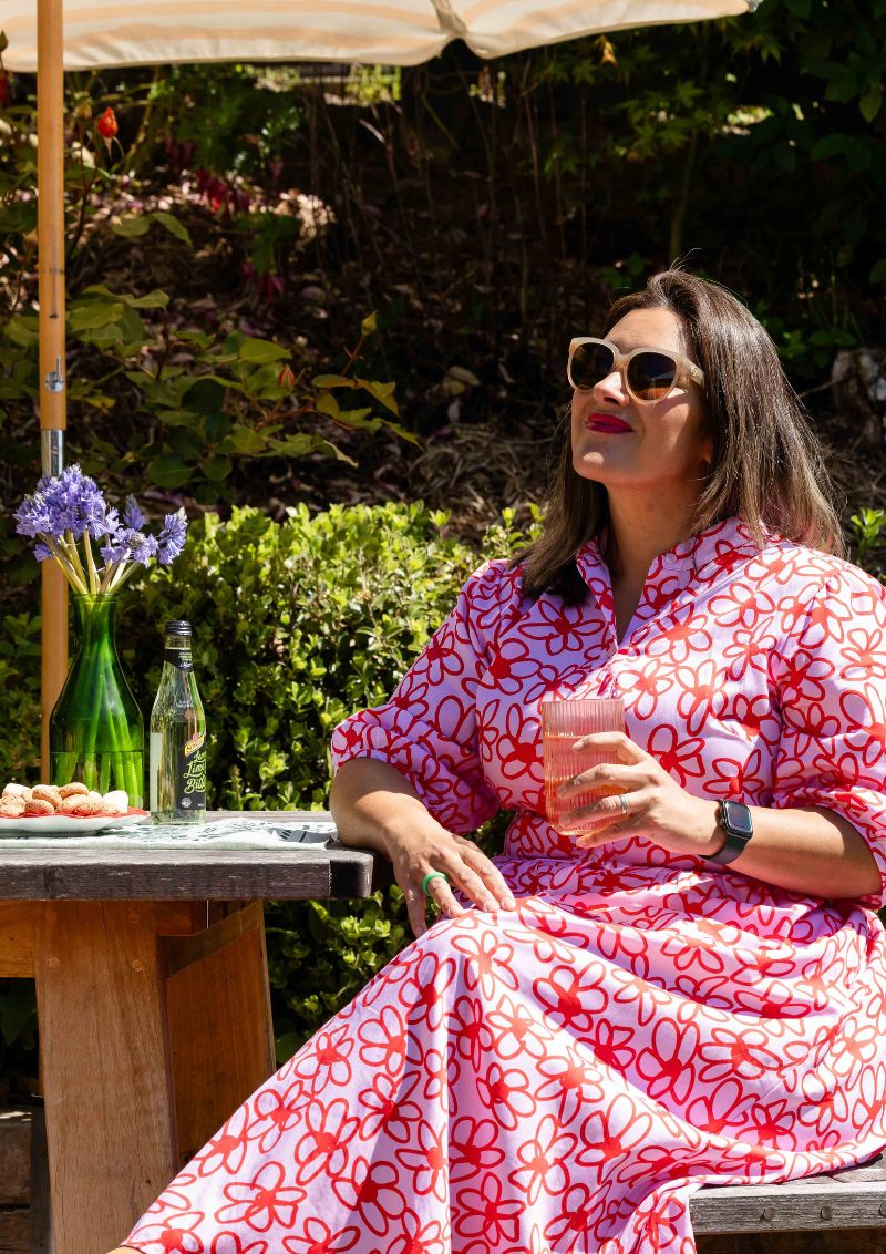 Artista Shirt Dress - Bloom Scarlet