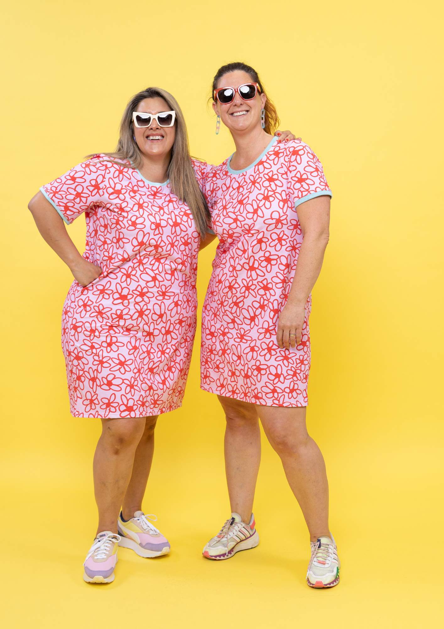 Clem Tee dress - Bloom Scarlet