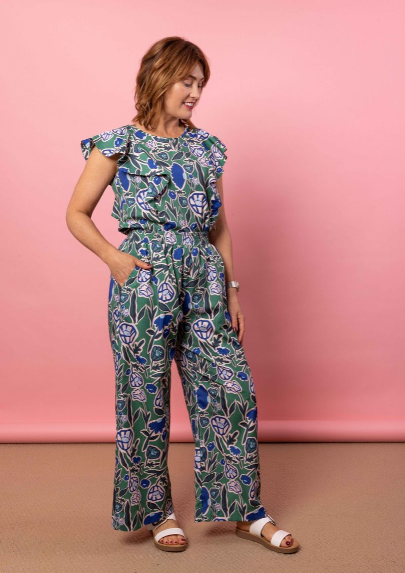 Solace Wide Leg Pant - Euni Green