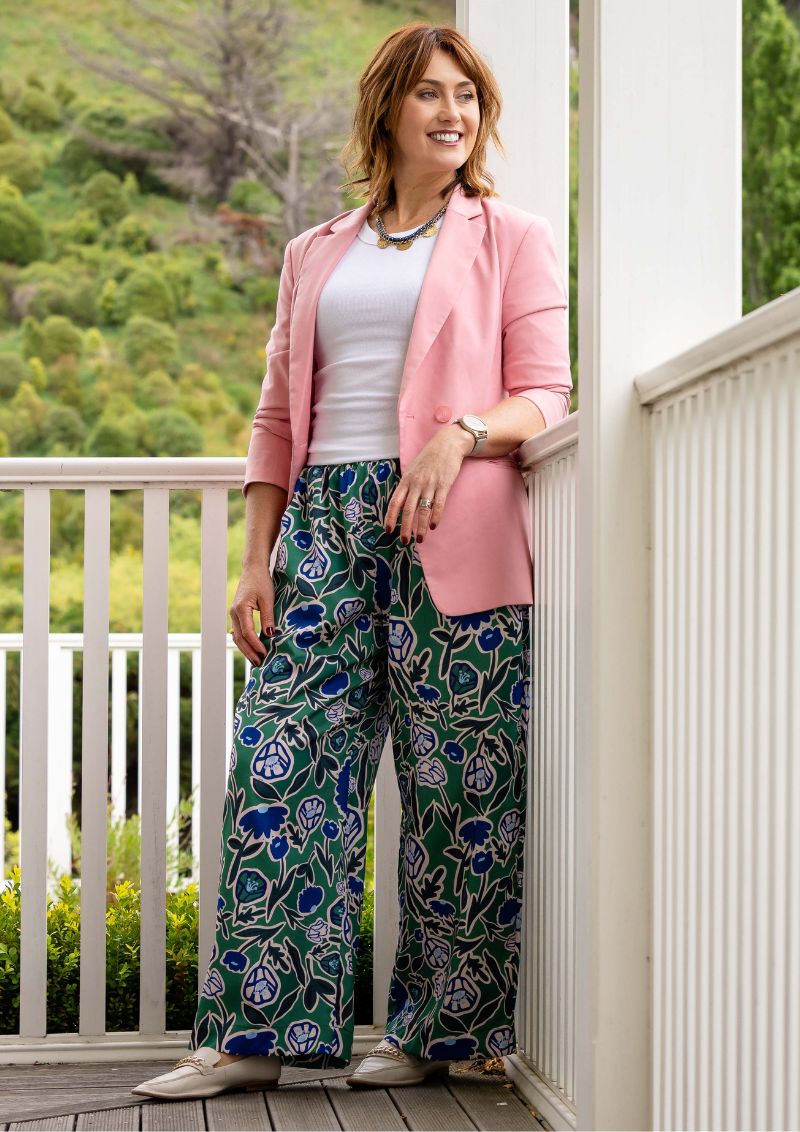 Solace Wide Leg Pant - Euni Green