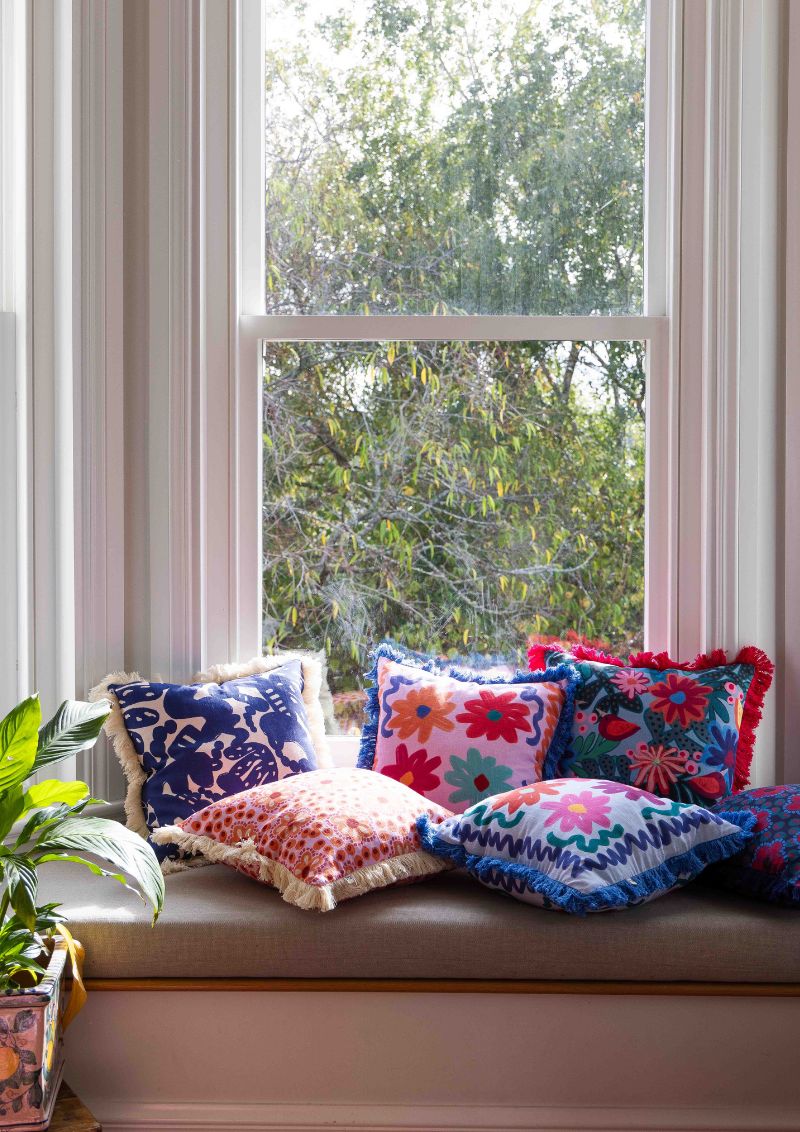 Cushion - Flowers Blue