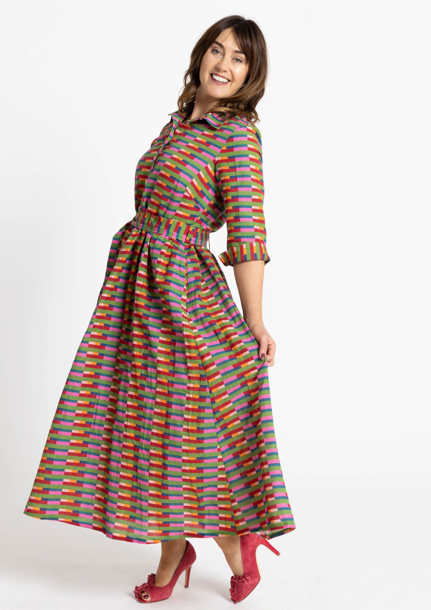 Peta Shirt Dress - Long Lines Retro