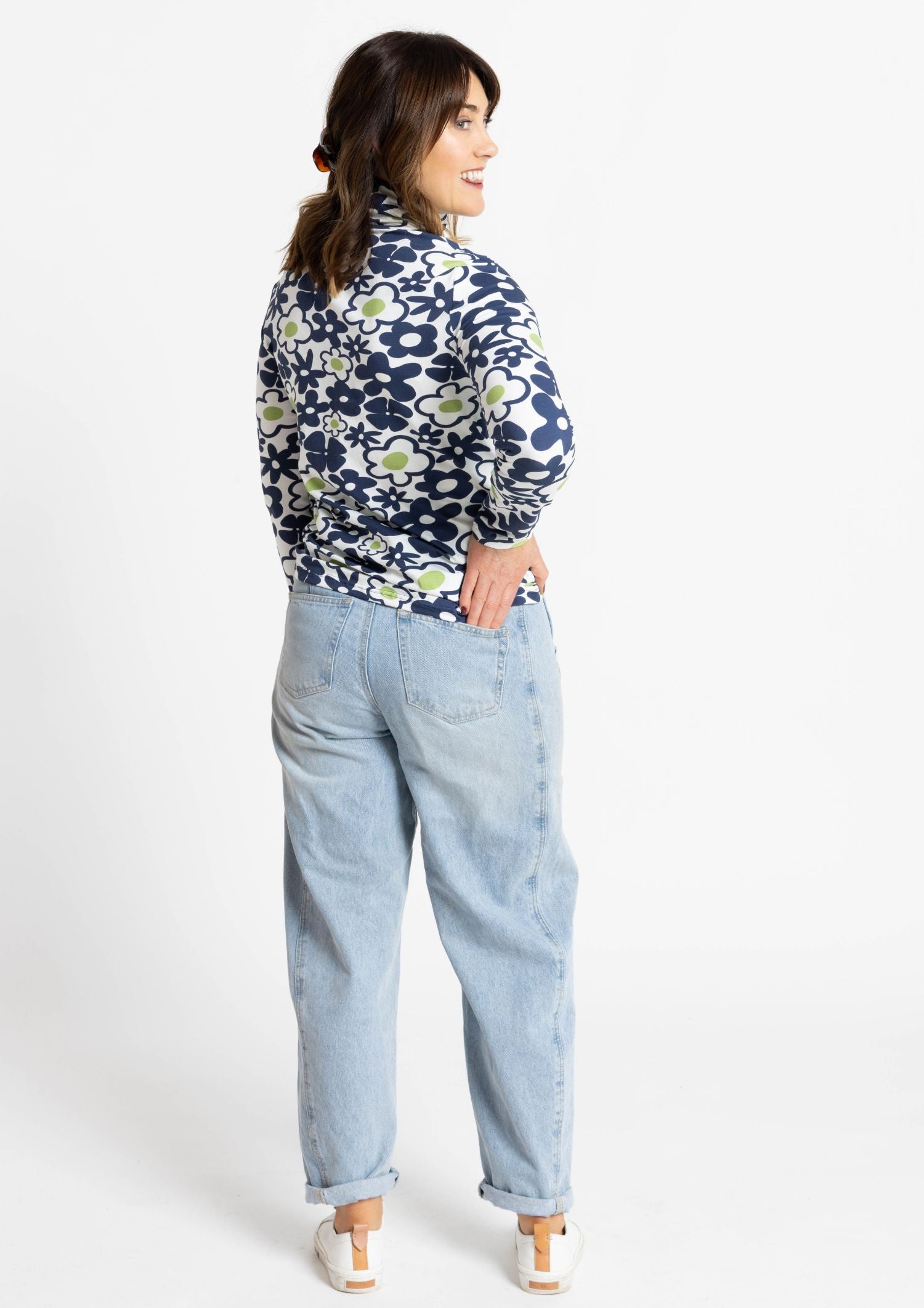 Roller Turtleneck - Bouquet Navy