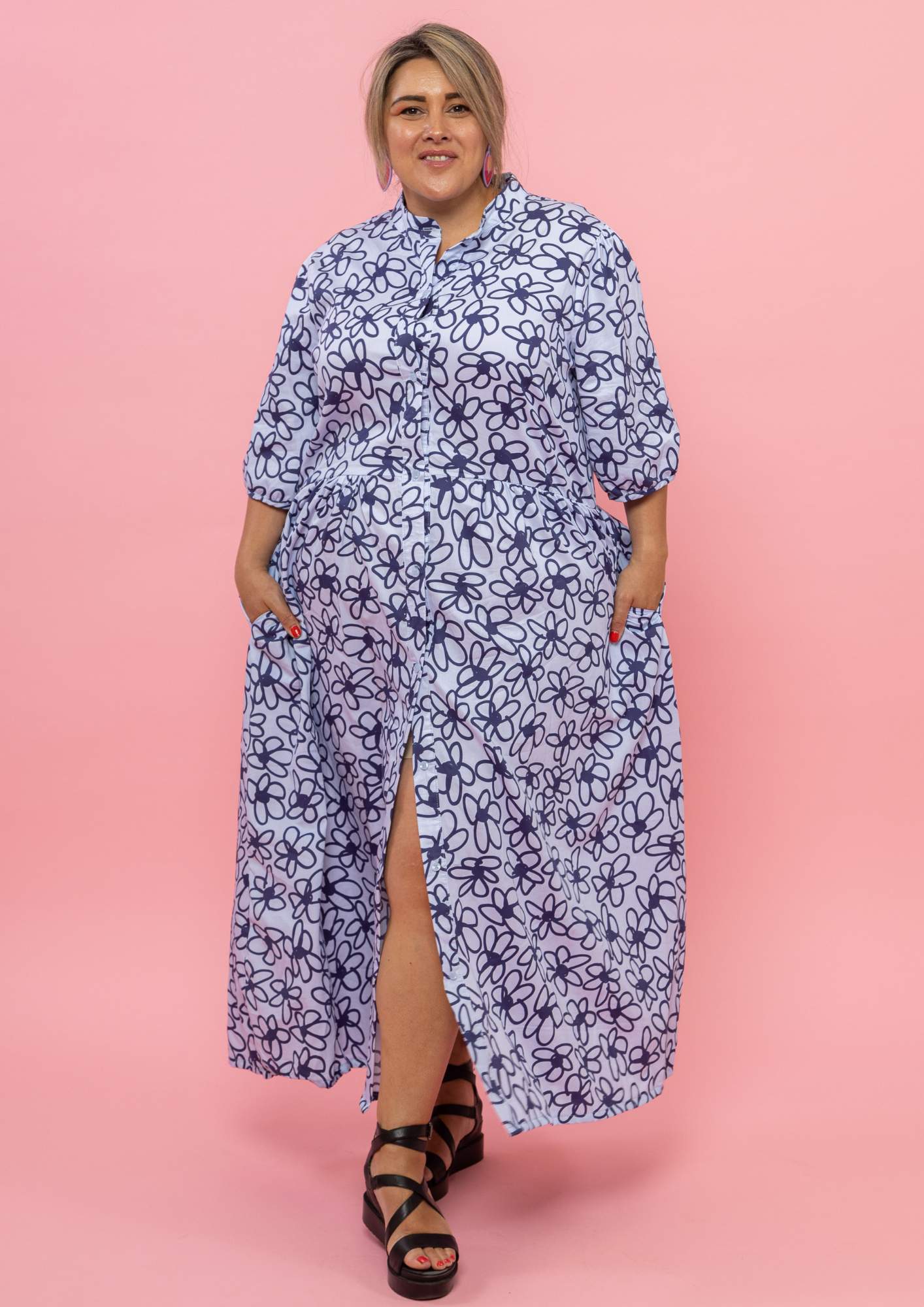Artista Shirt Dress - Bloom Blue