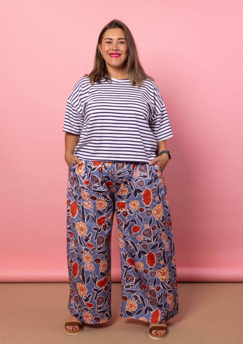 Solace Wide Leg Pant - Euni Blue