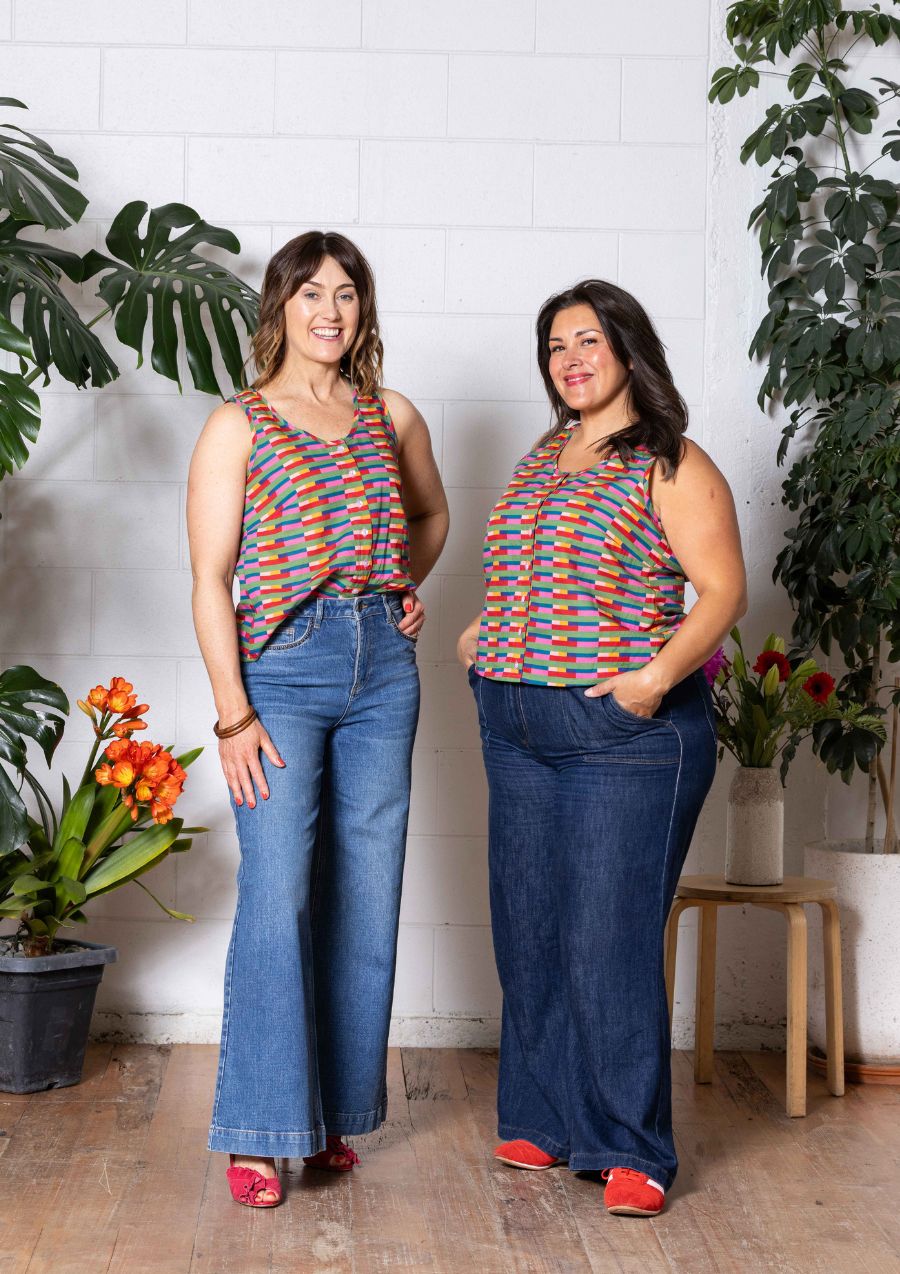 Frankie Singlet Top - Long Lines Retro