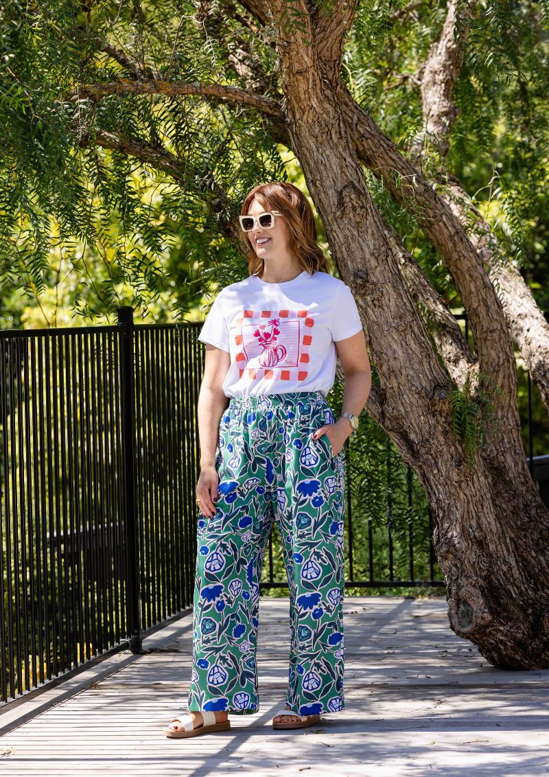 Solace Wide Leg Pant - Euni Green