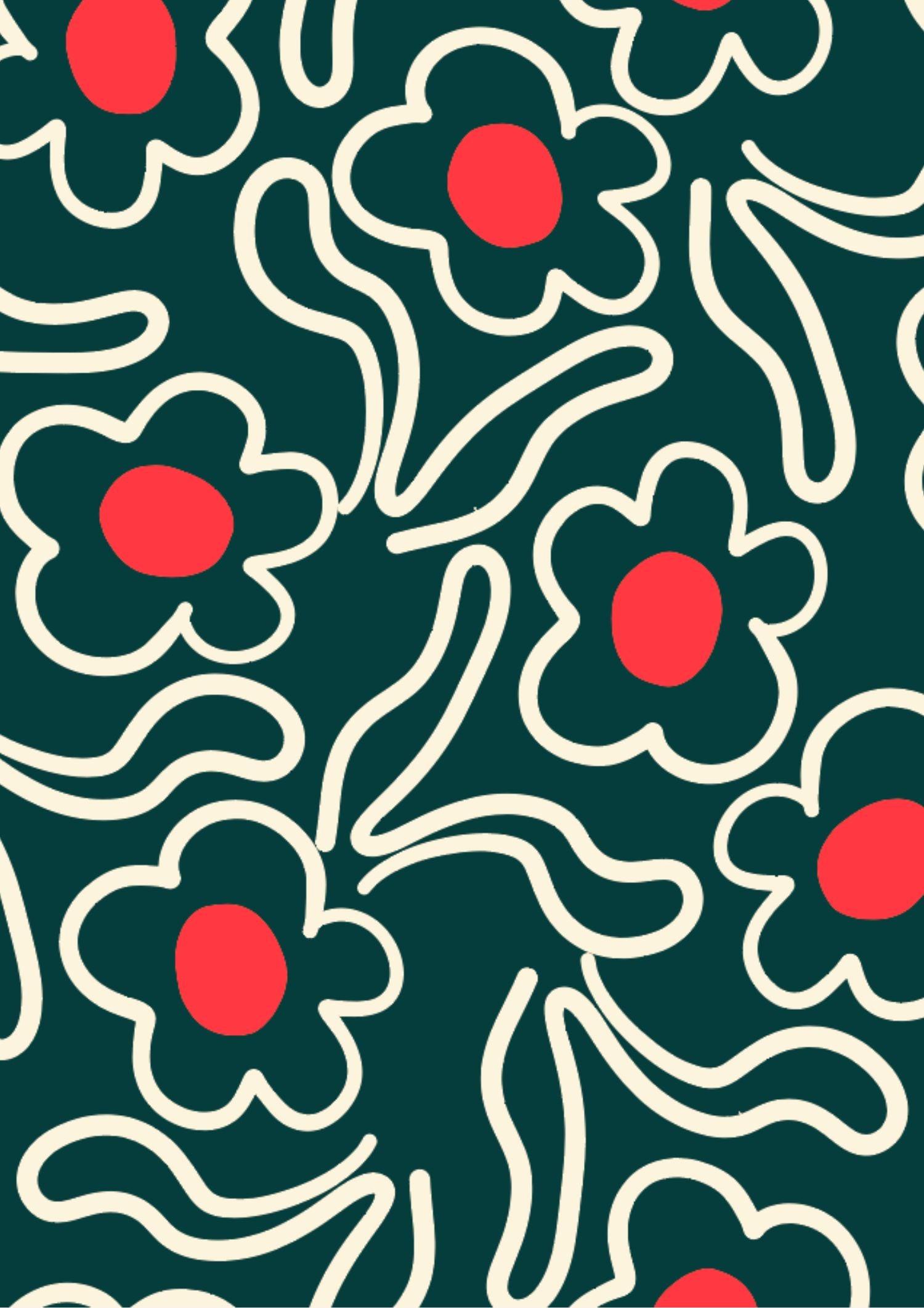 Roller Turtleneck - Fleur Forest Green
