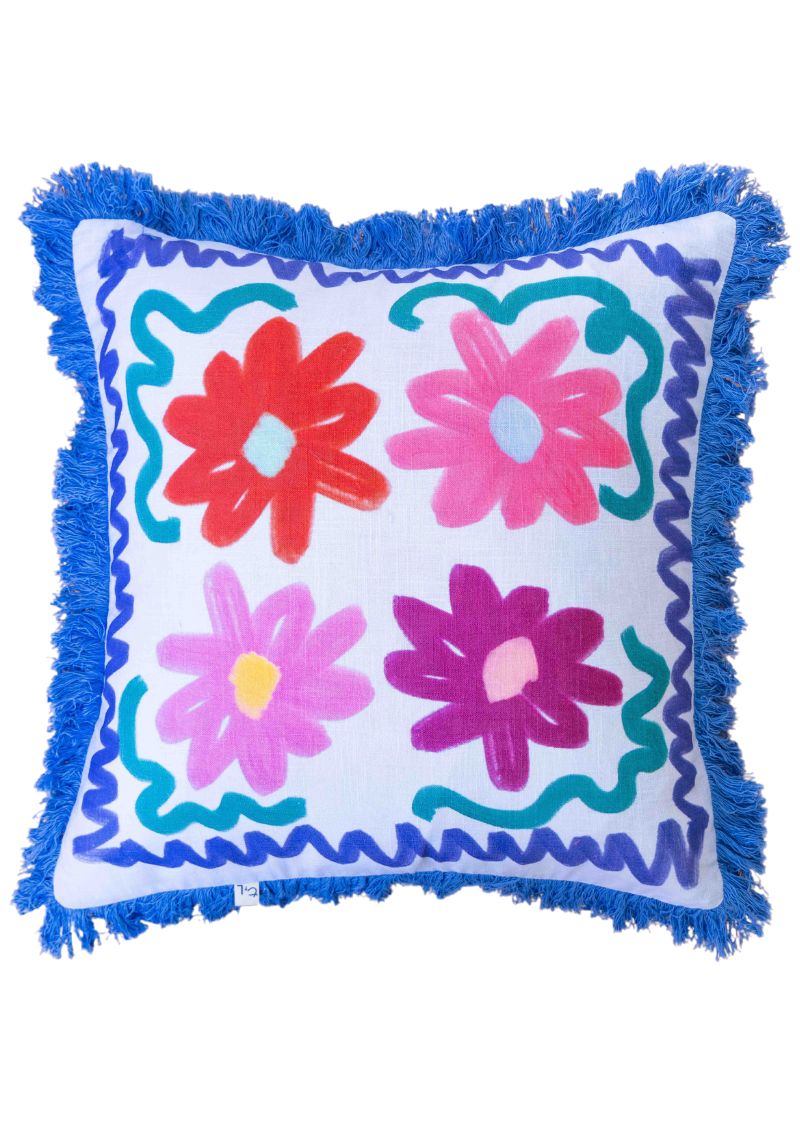 Cushion - Flowers Blue