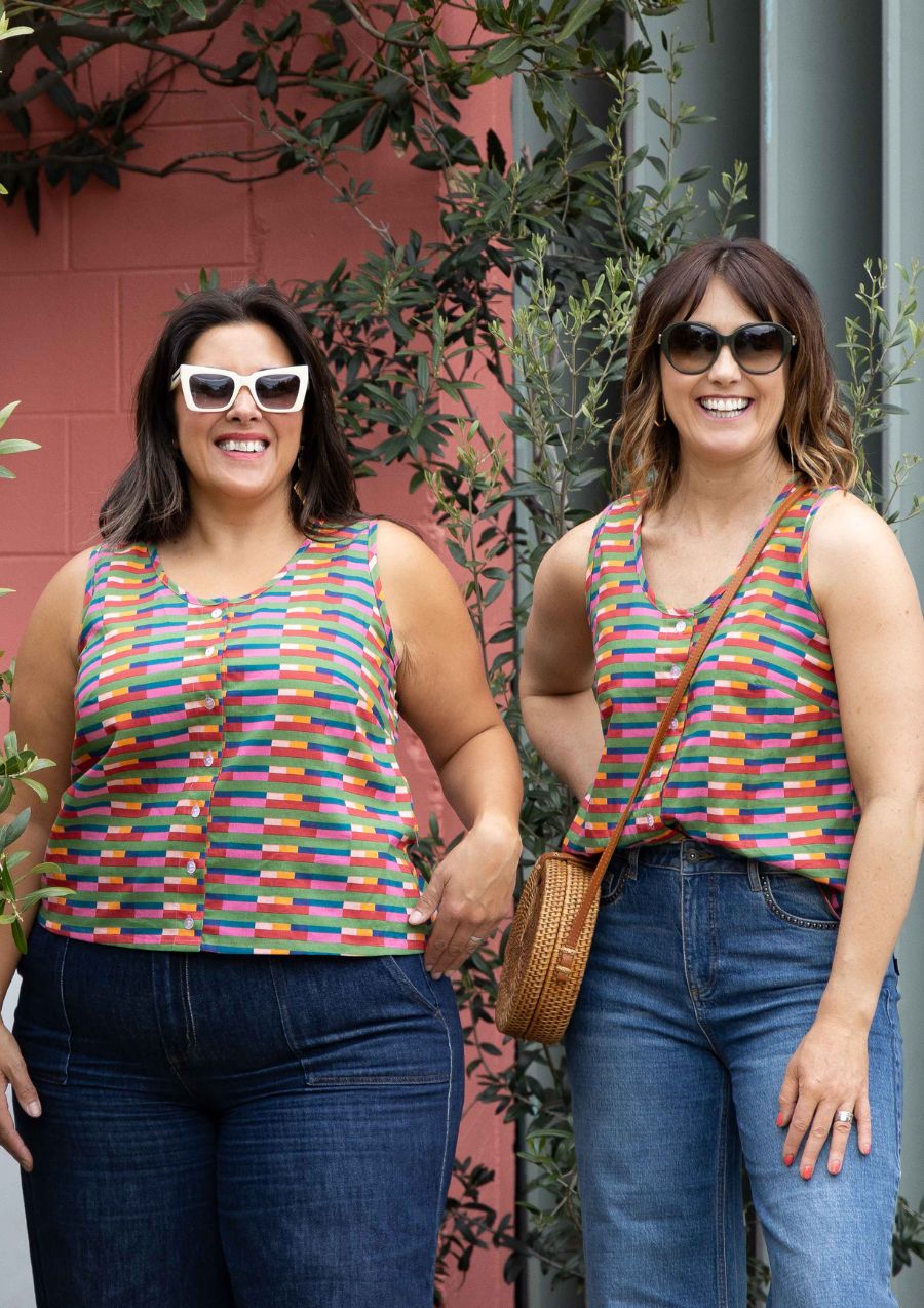 Frankie Singlet Top - Long Lines Retro