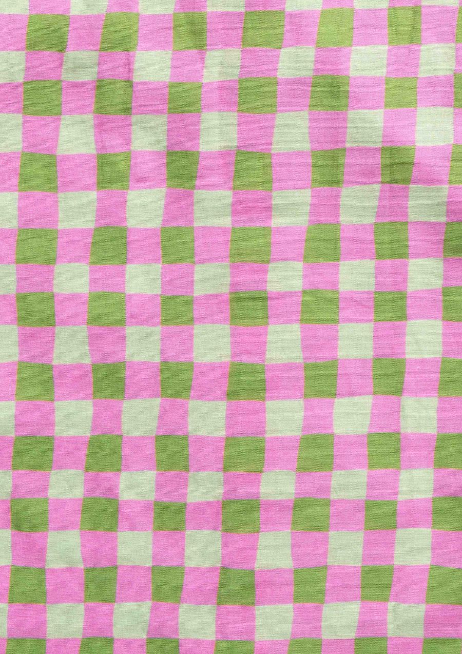 Frankie Singlet Top - Hand Drawn Check Citrus