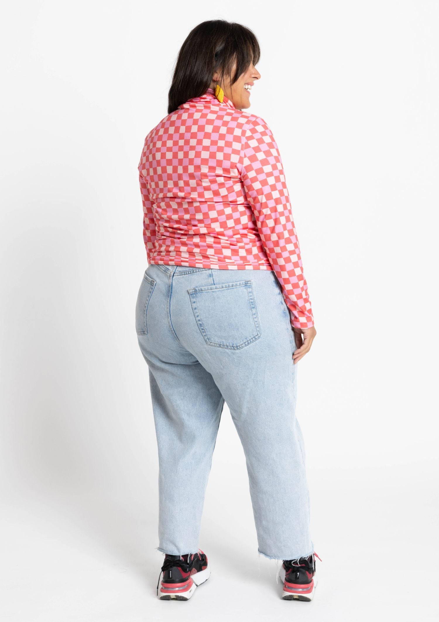 Roller - Hand Drawn Check Pink