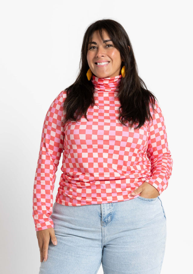 Roller - Hand Drawn Check Pink