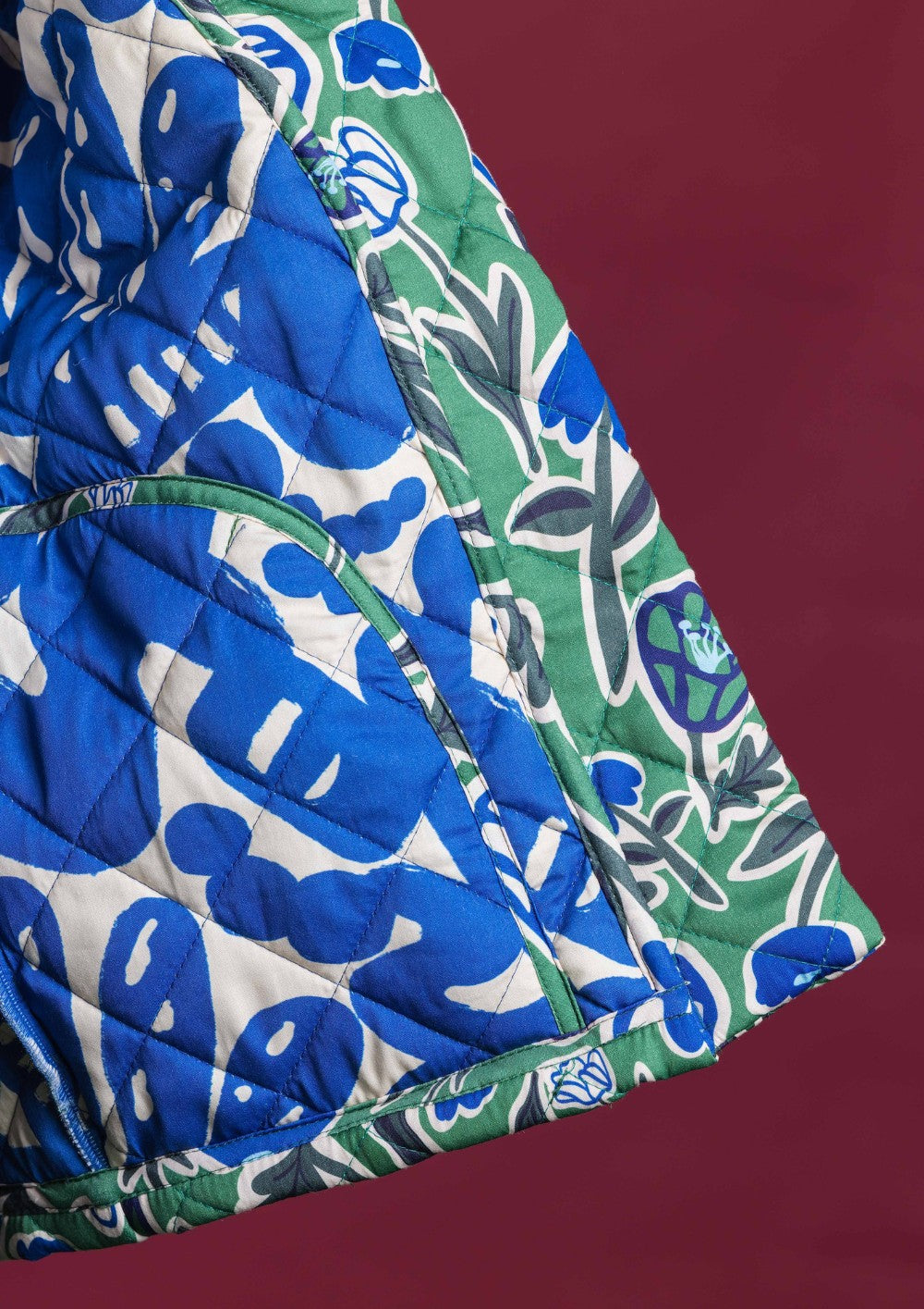 Quilted Jacket - Euni Green / New Muse Blue