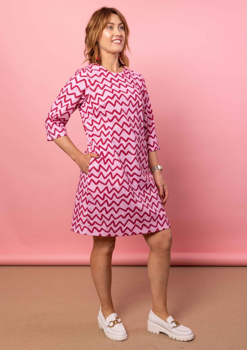 Aggie Dress - Raspberry Ziggy