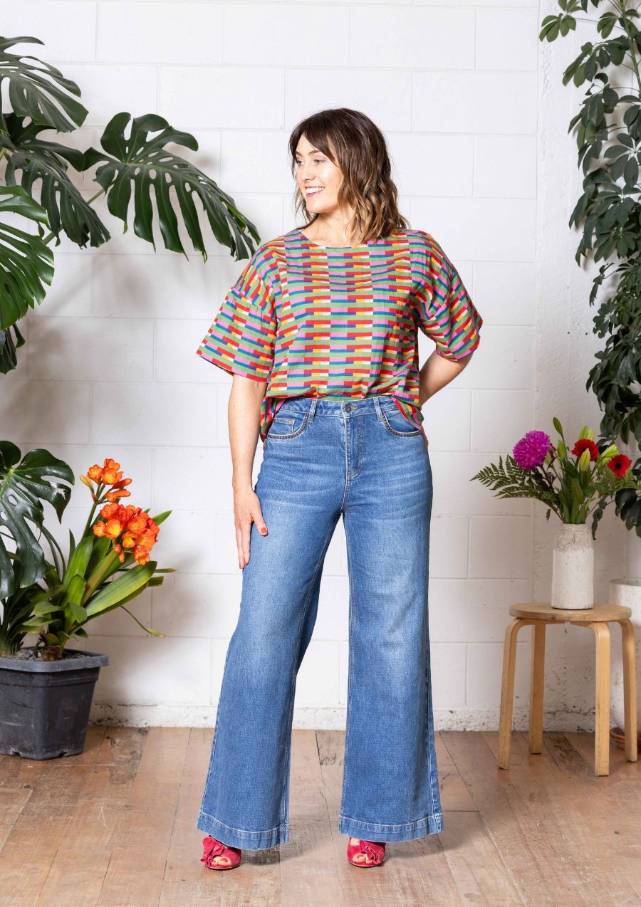 Lisso Boxy Top - Long Lines Retro