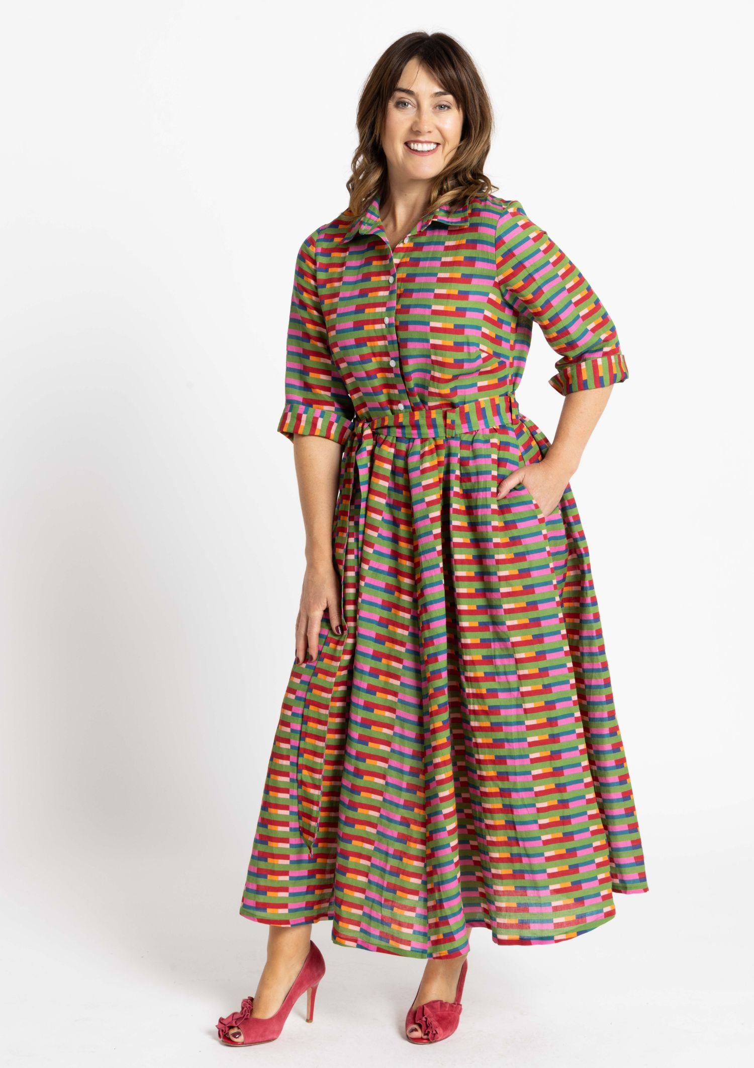 Peta Shirt Dress - Long Lines Retro