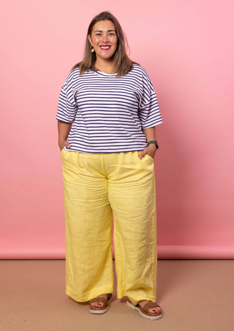 Lisso Boxy Top - Navy Stripe