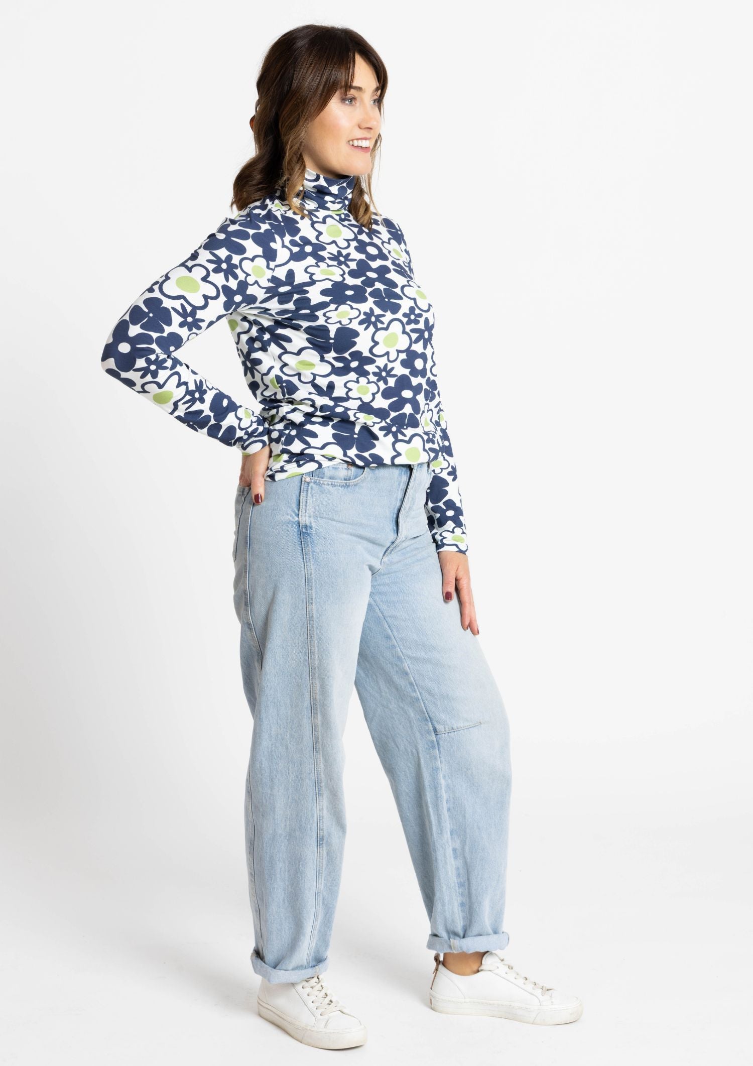 Roller Turtleneck - Bouquet Navy