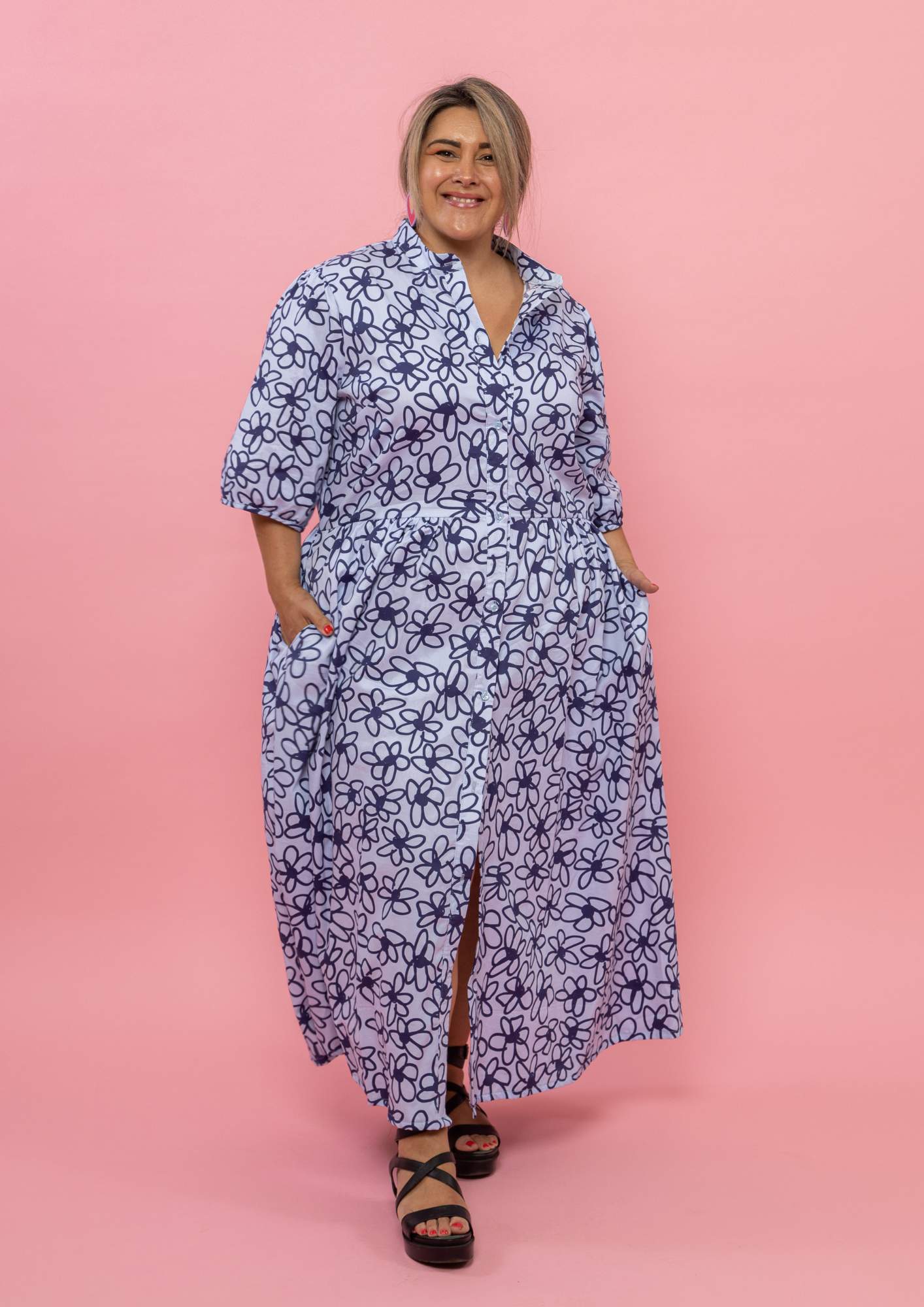 Artista Shirt Dress - Bloom Blue