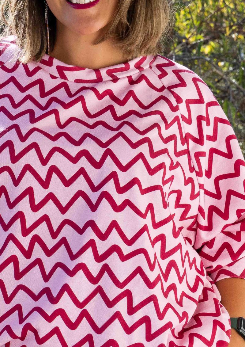 Greta Sweater - Raspberry Ziggy