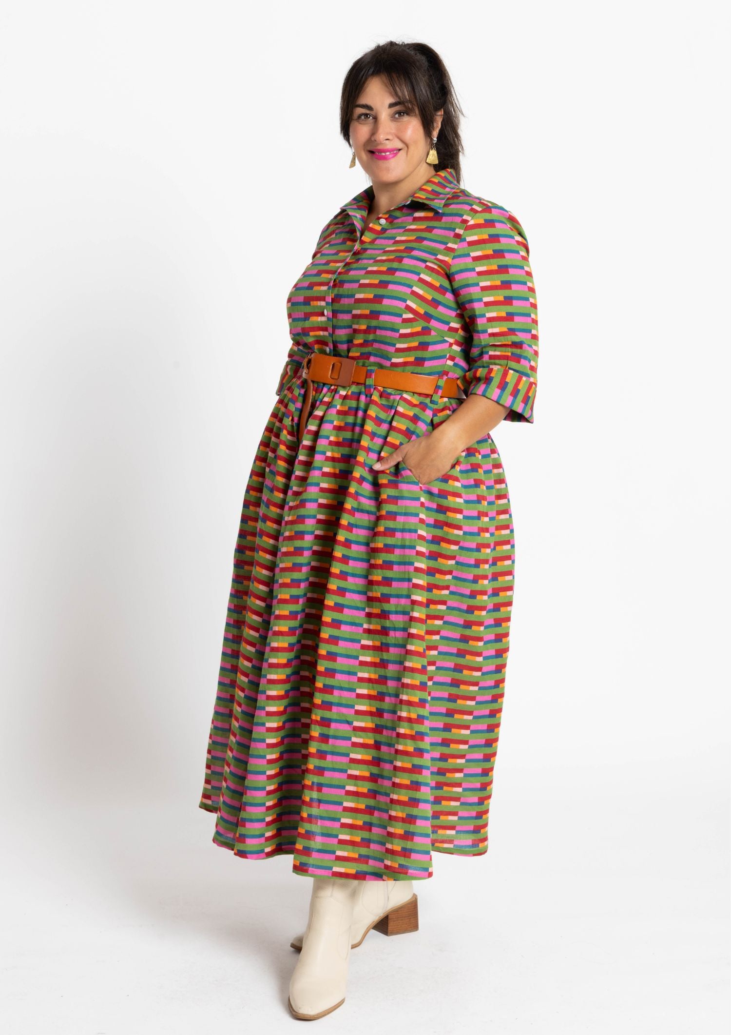 Peta Shirt Dress - Long Lines Retro