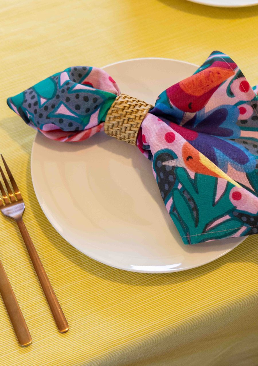 Wilderness Pink Cotton Linen Napkins