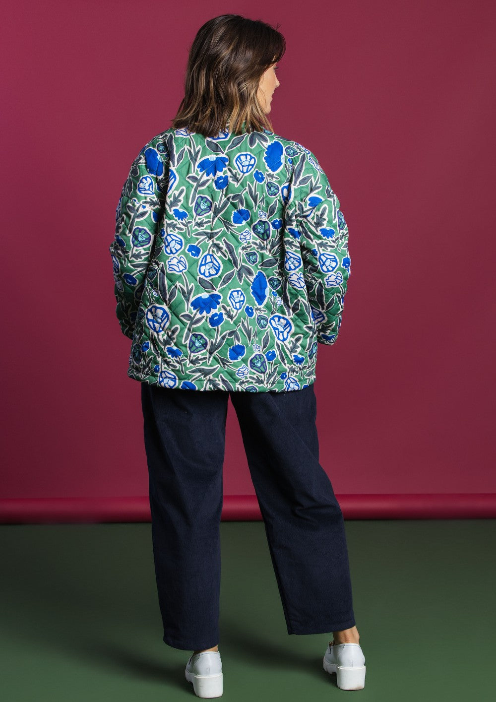 Quilted Jacket - Euni Green / New Muse Blue