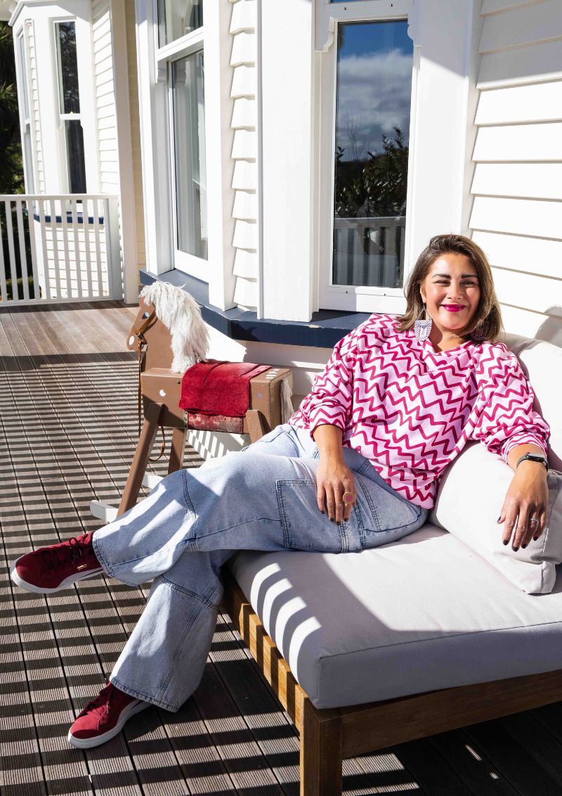 Greta Sweater - Raspberry Ziggy