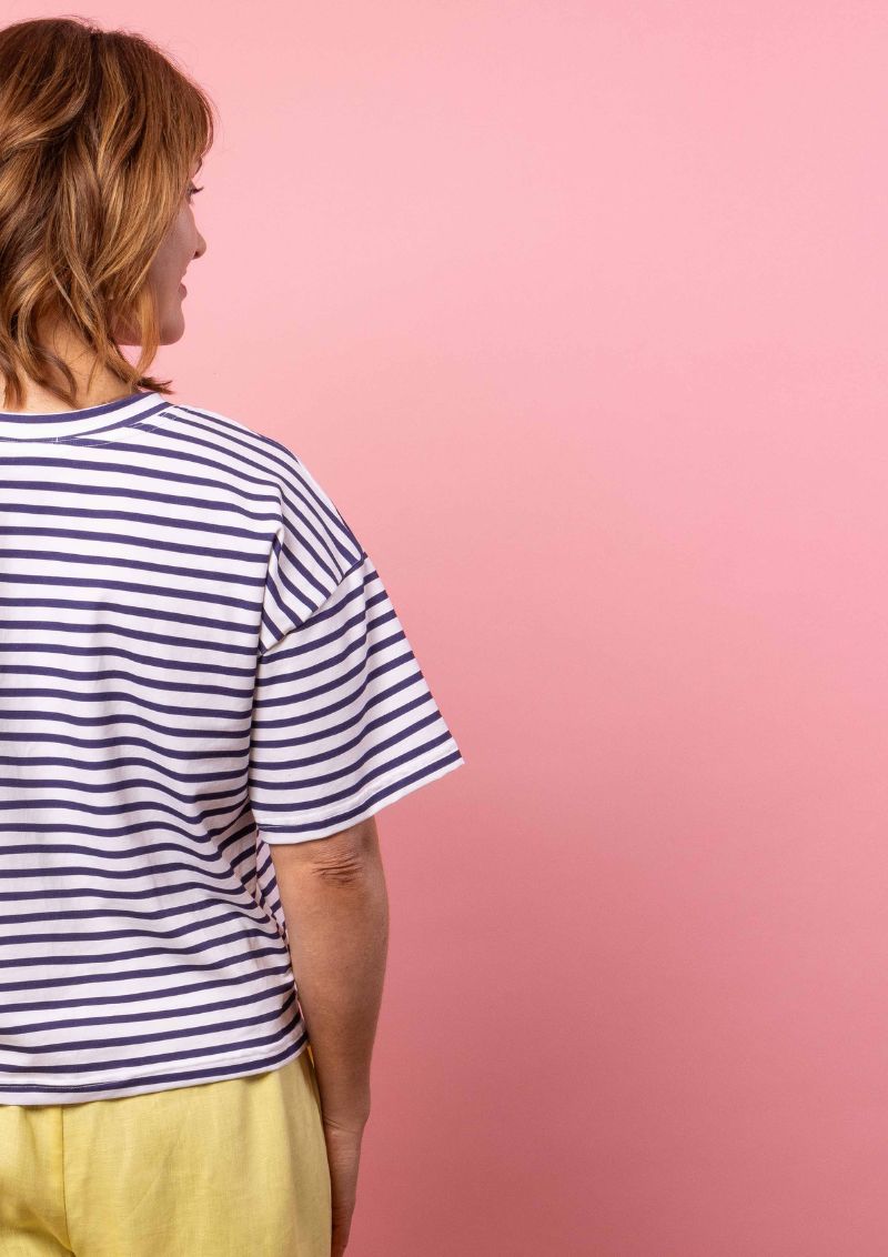 Lisso Boxy Top - Navy Stripe