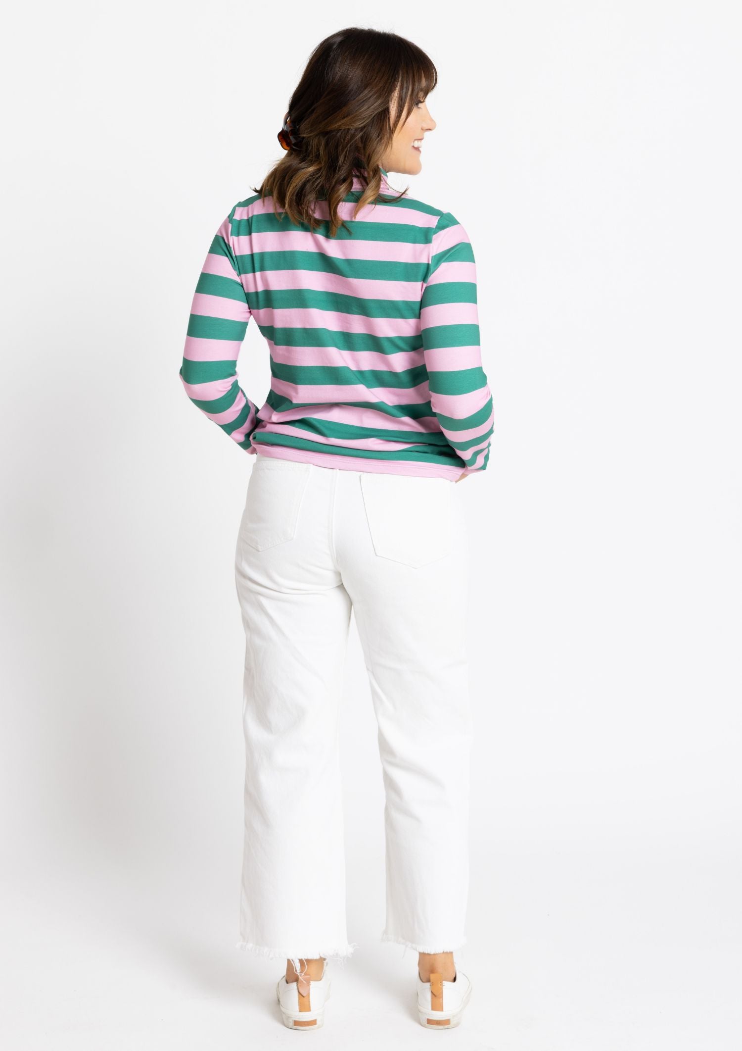 Roller Turtleneck - Shamrock & Rose Stripe