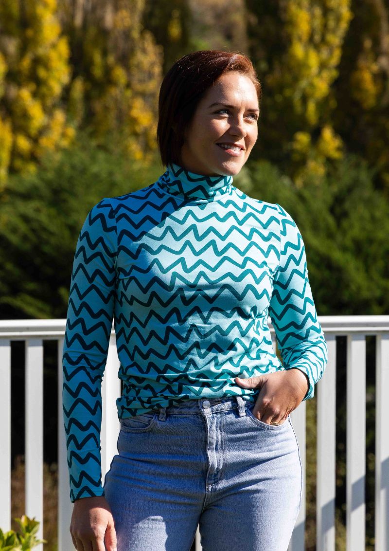 Roller turtleneck - Sea Green Ziggy
