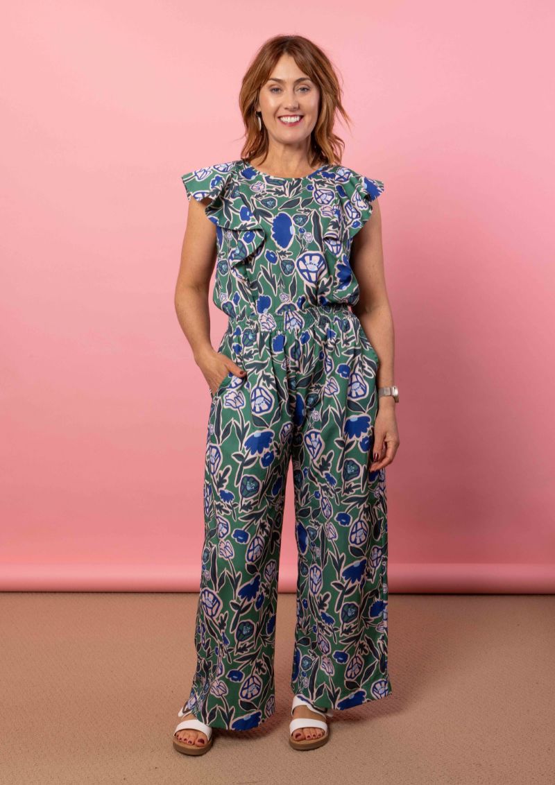 Solace Wide Leg Pant - Euni Green