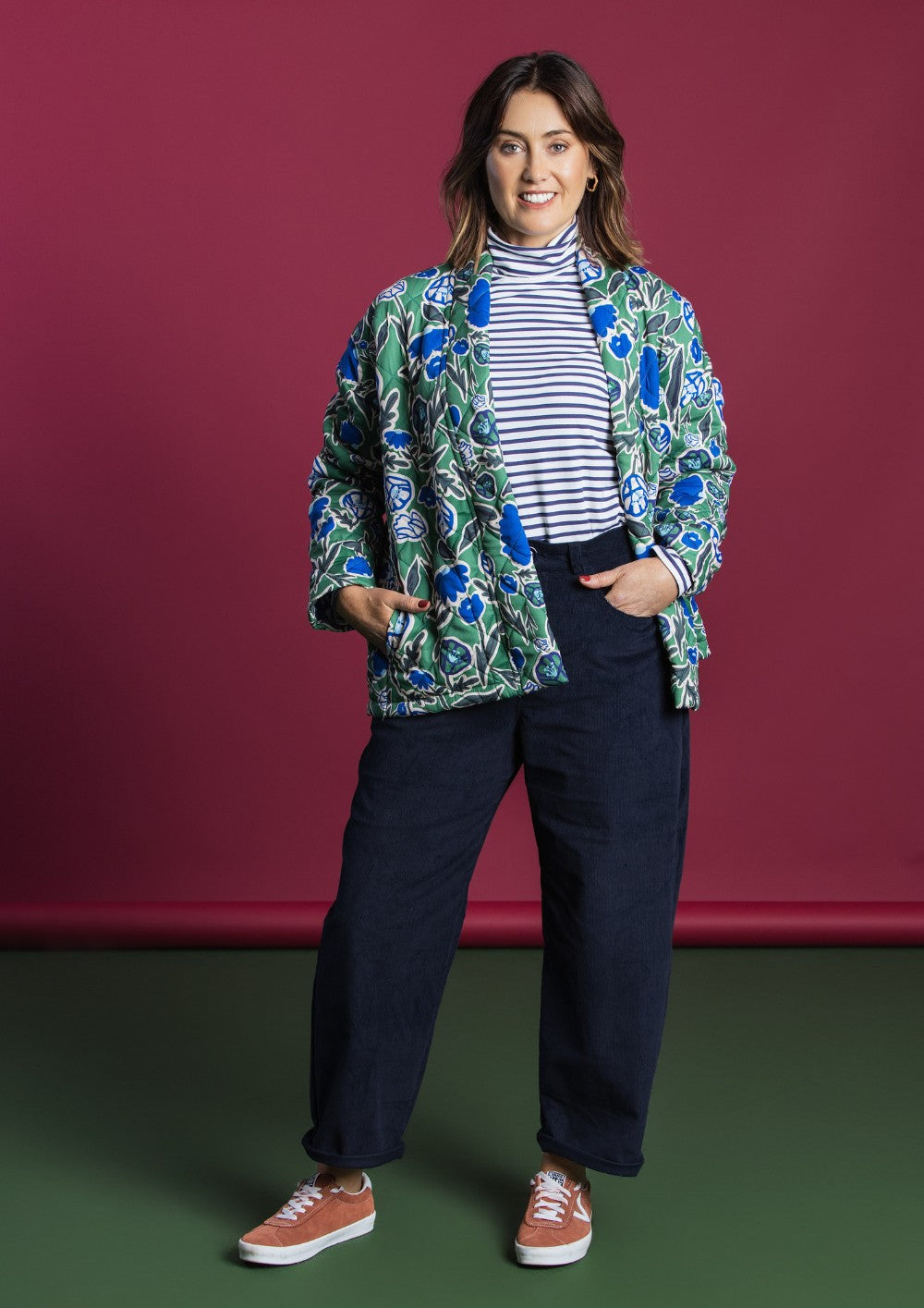 Quilted Jacket - Euni Green / New Muse Blue