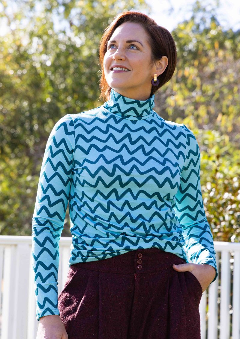 Roller turtleneck - Sea Green Ziggy