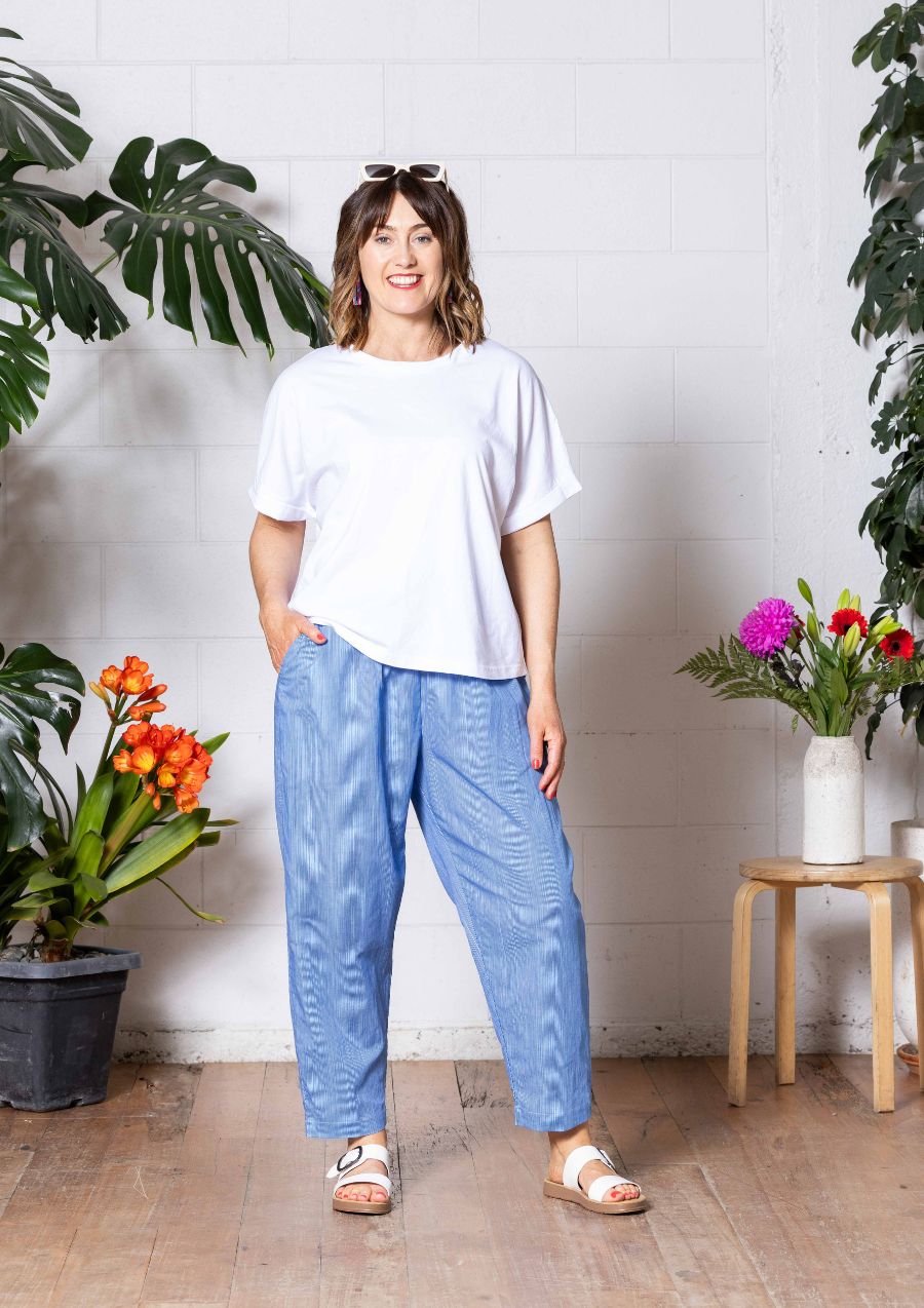Balloon Pant - Thin Pin Blue