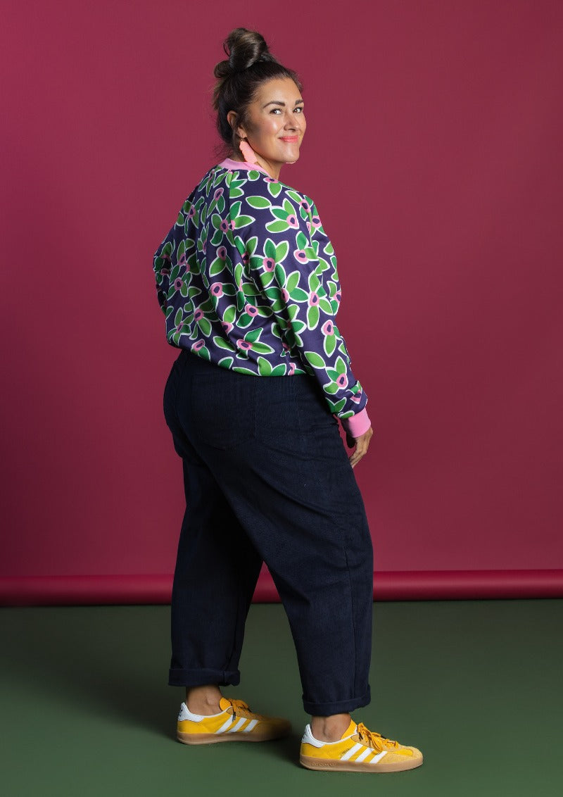 Greta Sweater - FloraNova (pansy pink ribbing)