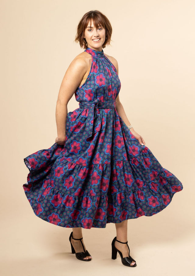 Portia Halterneck Dress - Mosaic