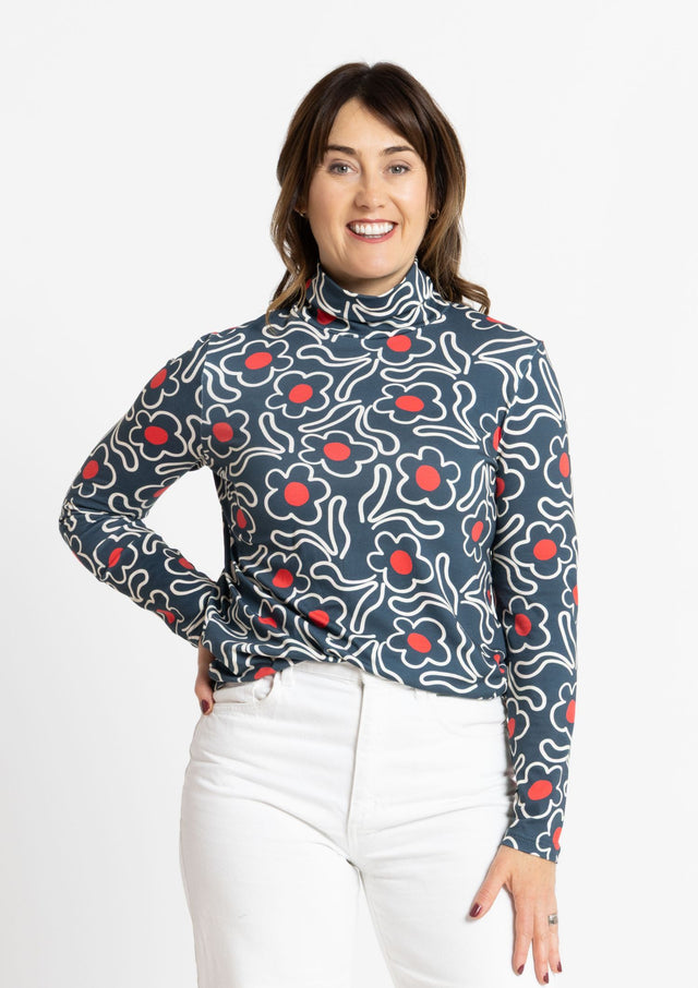 Roller Turtleneck - Fleur Forest Green