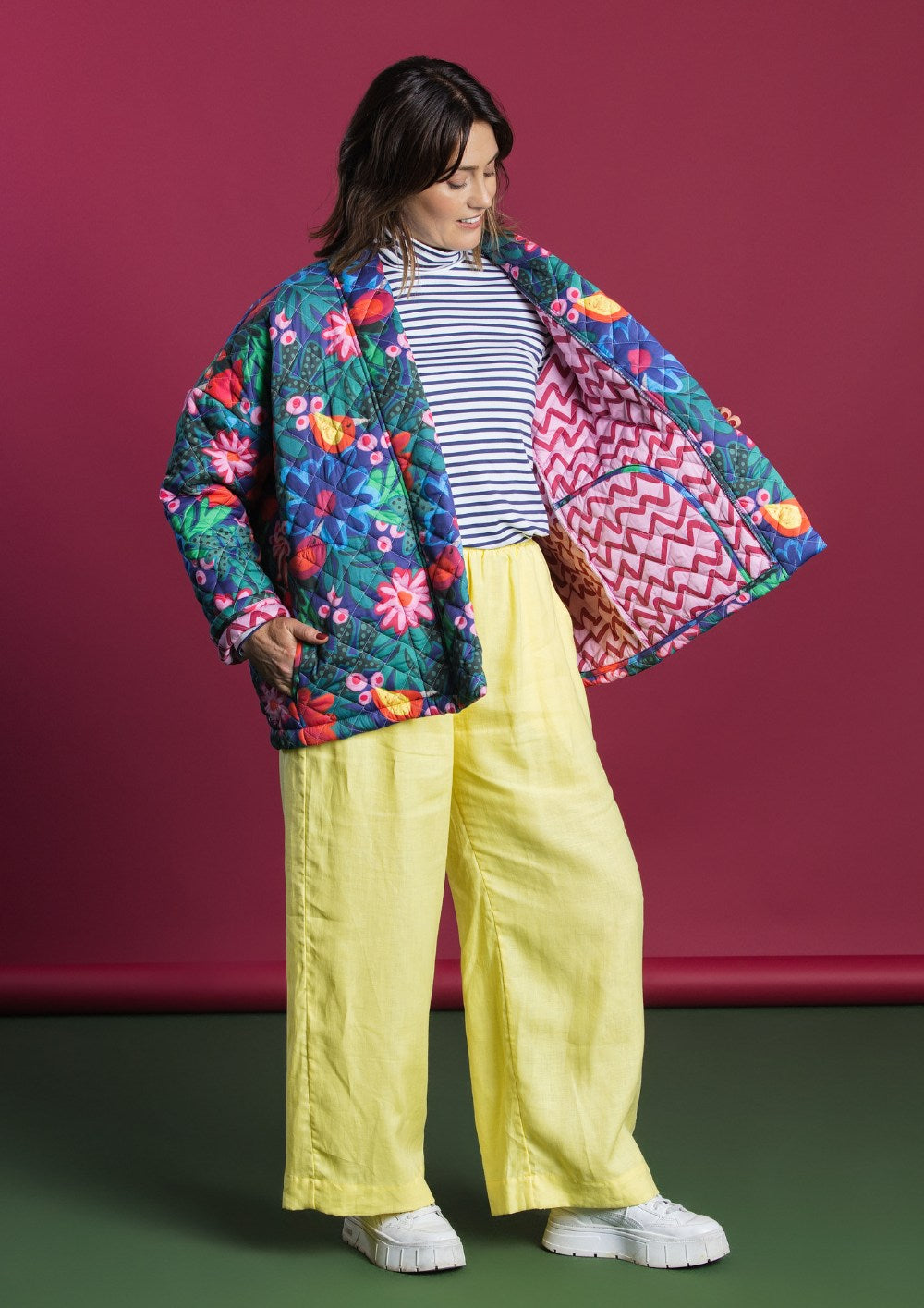 Quilted Jacket - Wilderness / Raspberry Ziggy