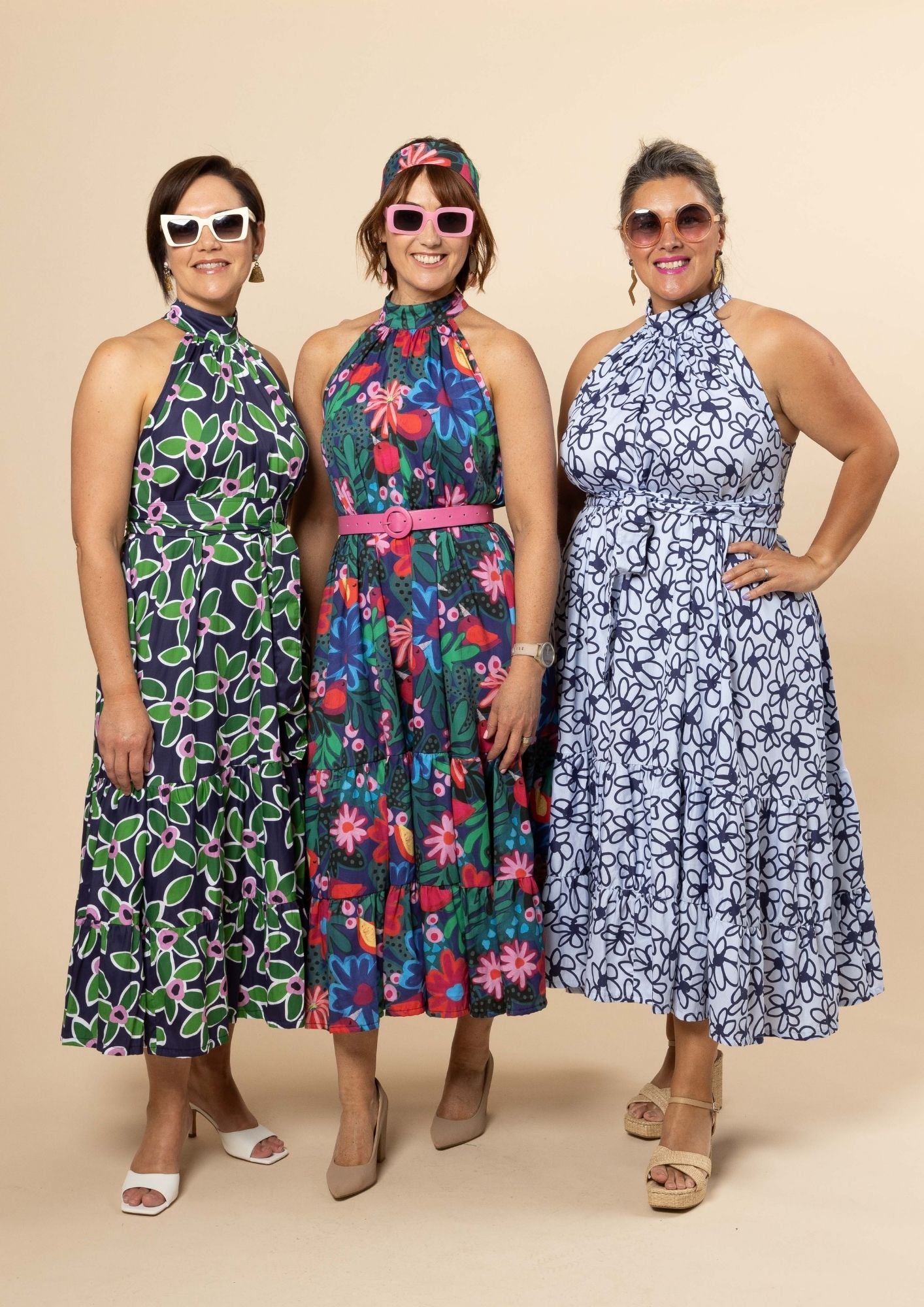 Portia Halterneck Dress - Bloom Blue