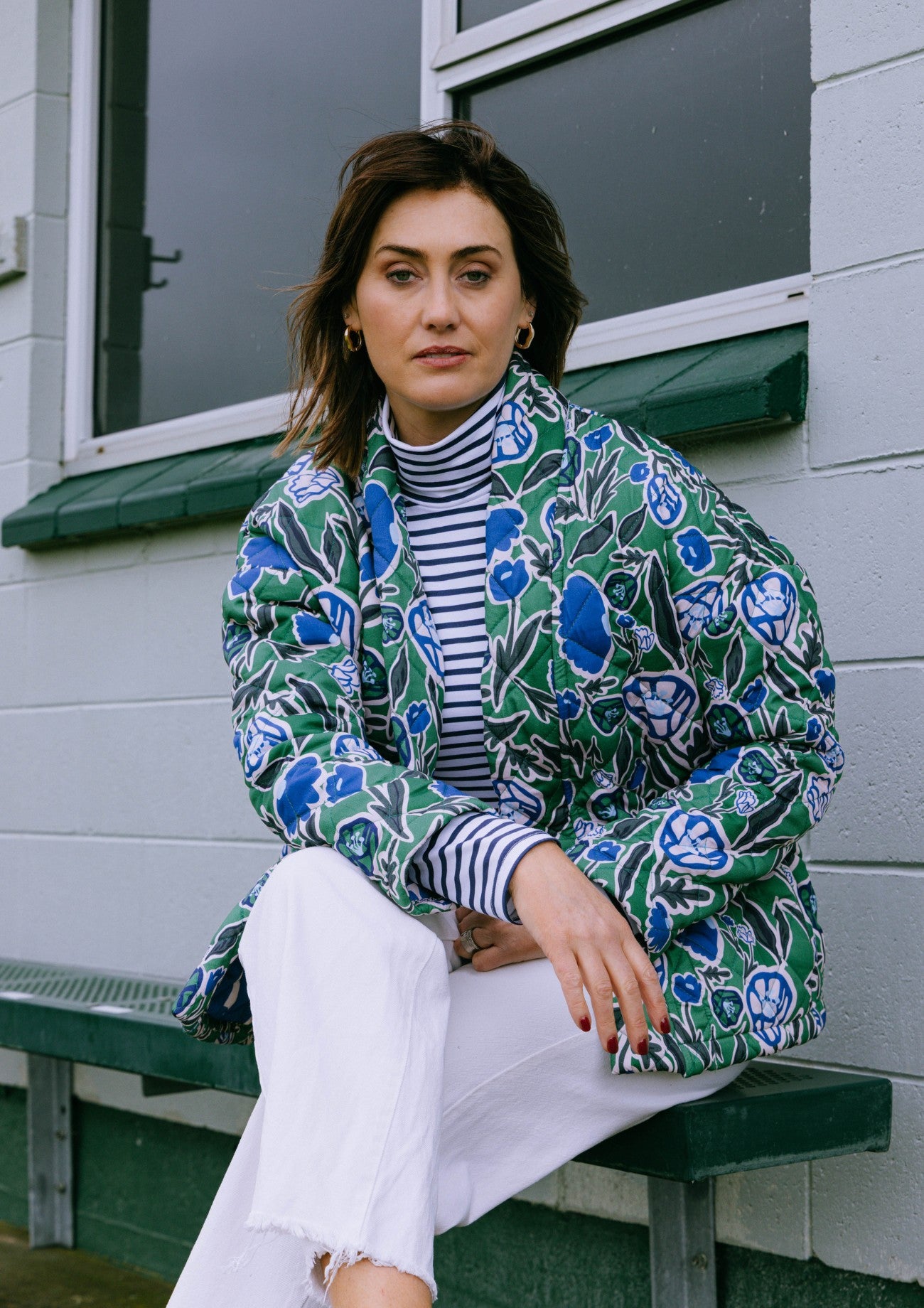 Roller Turtleneck - Navy Stripe