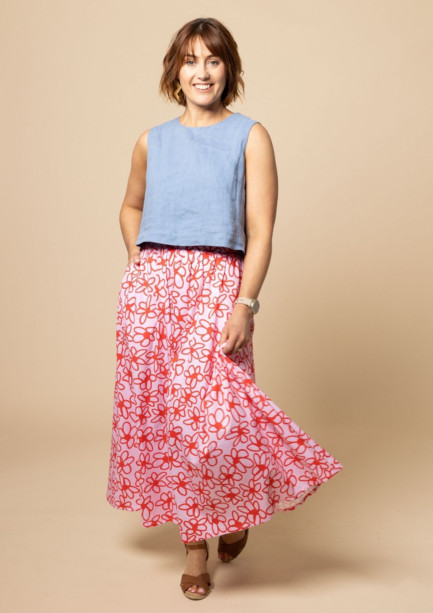 Bowie Skirt - Bloom Scarlet