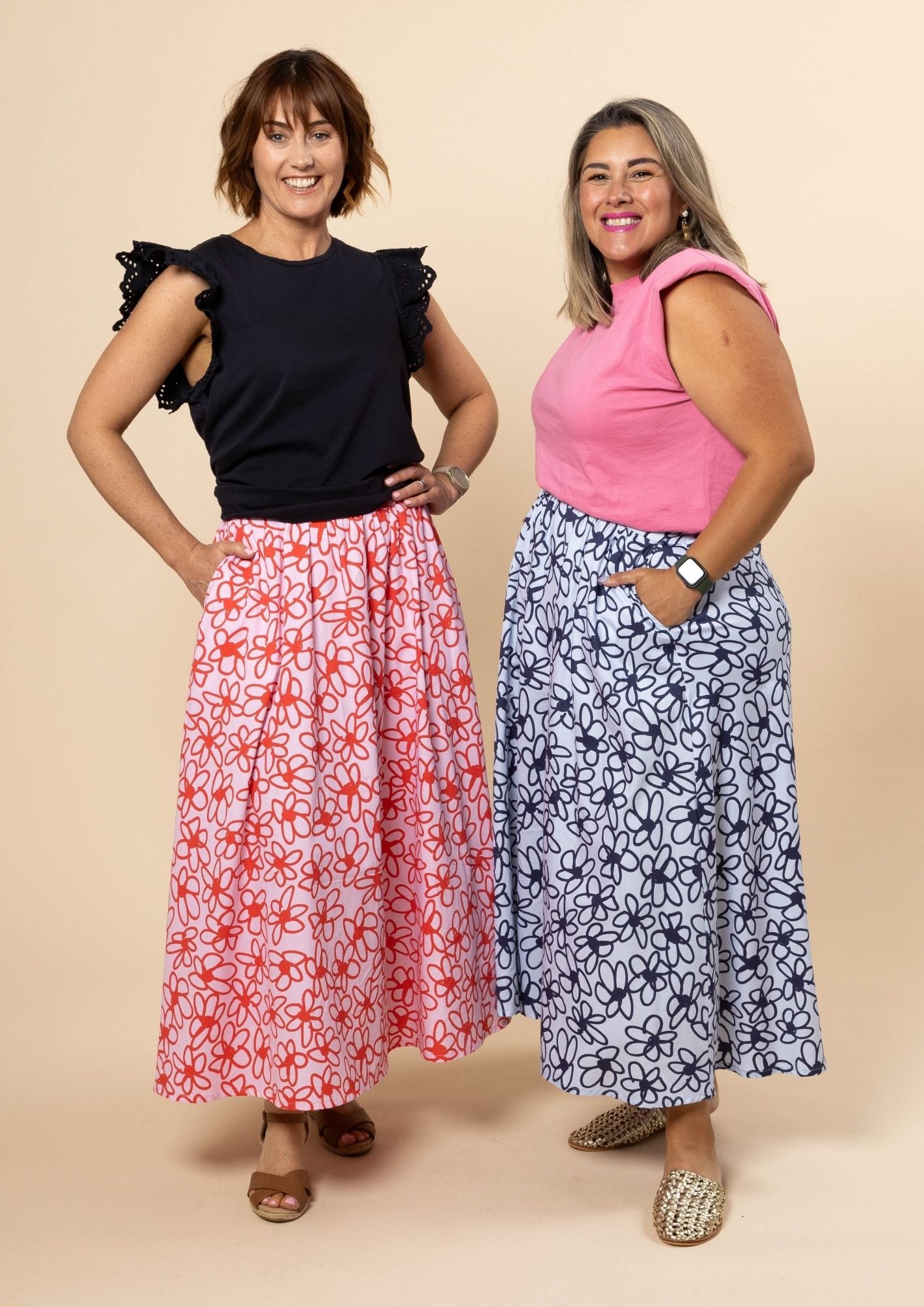 Bowie Skirt - Bloom Scarlet