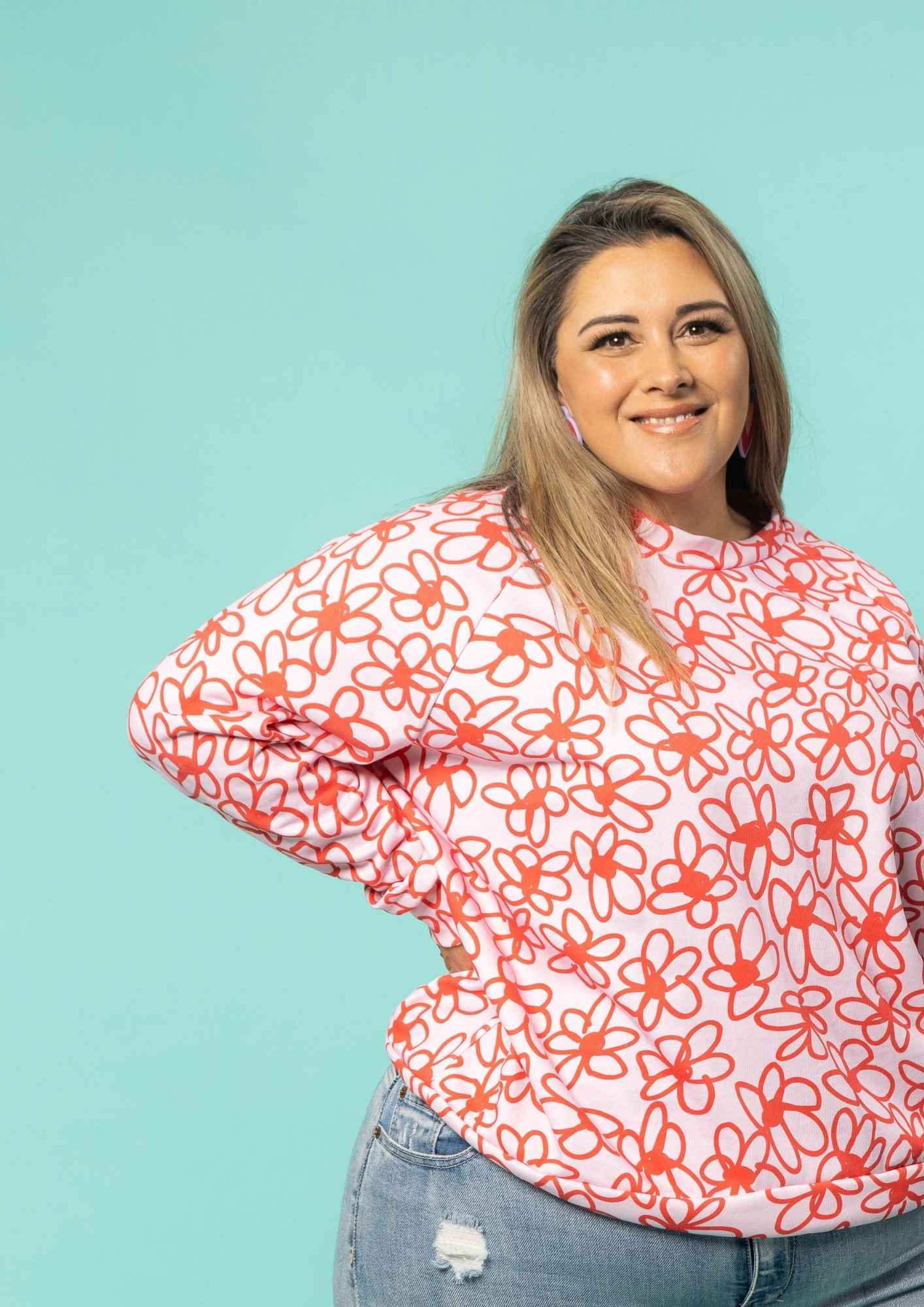 Greta Sweater - Bloom Scarlet