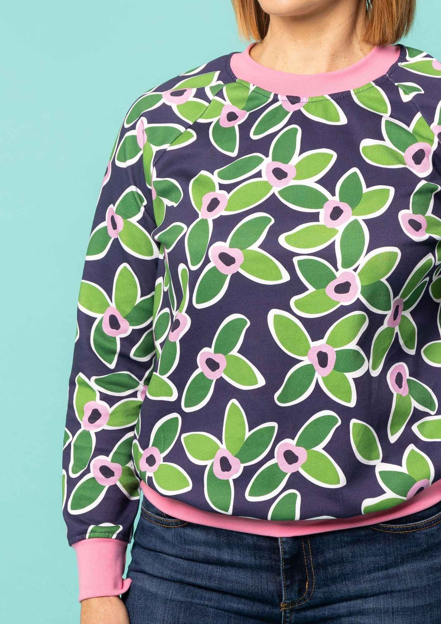 Greta Sweater - FloraNova (pansy pink ribbing)