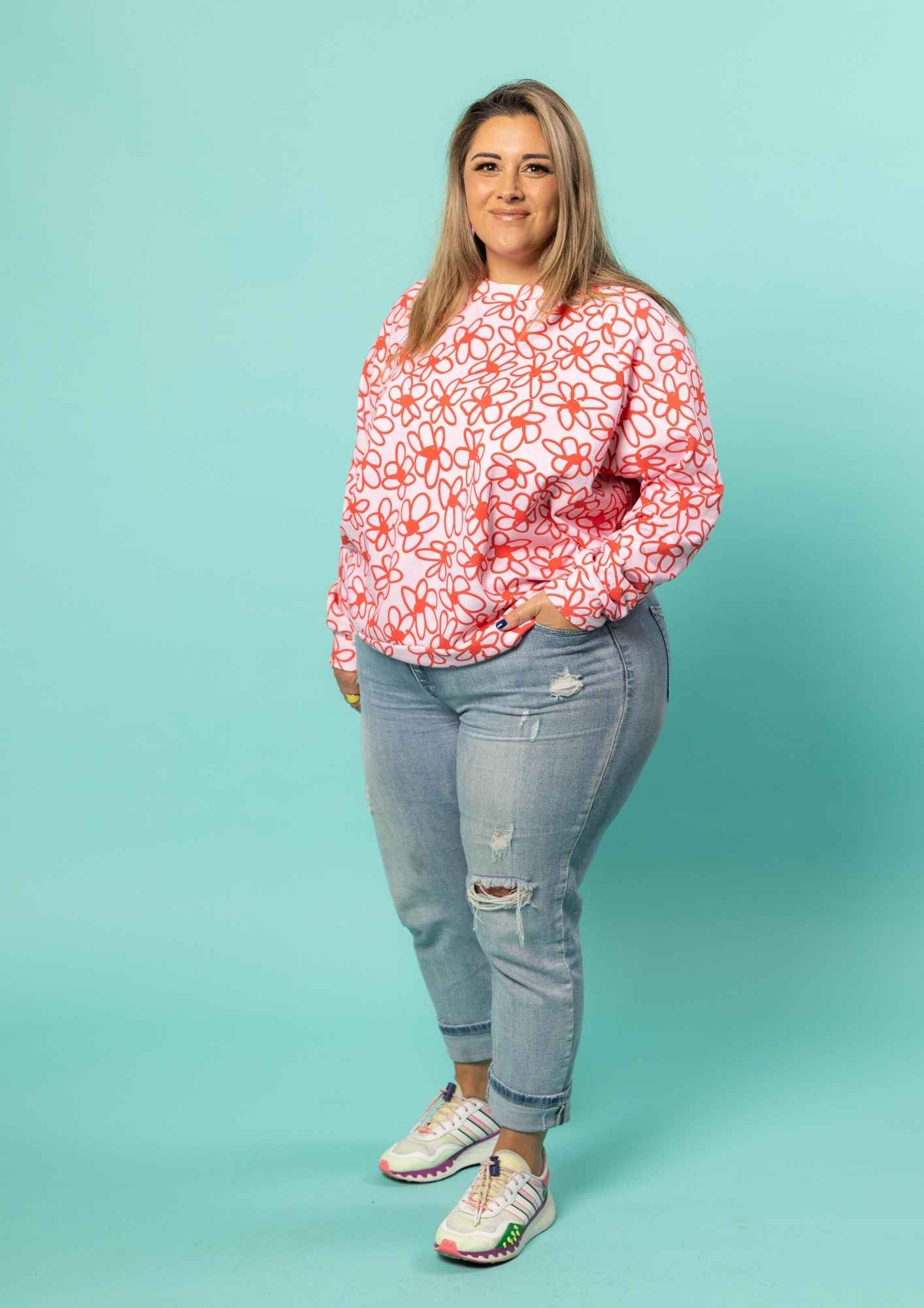 Greta Sweater - Bloom Scarlet